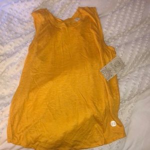 Cross Back Yellow Yoga Tank